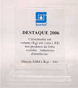 Acrílico - Troféu Acrílico Retangular com Silk-Screen