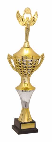 Troféu Tradicional Ref. 400773 - 41 cm, com estatueta intercambiável e plaqueta em latão para gravação.