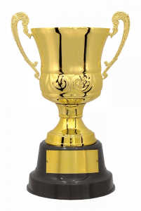 Taça dourada c/ alça Ref. 700214- Alt. 63 cm