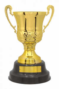 Taça dourada c/ alça Ref. 700215- Alt. 58 cm