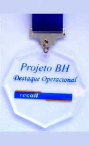 Medalhas - Acrlico - Medalha Personalizada em Acrlico Octogonal com Silk